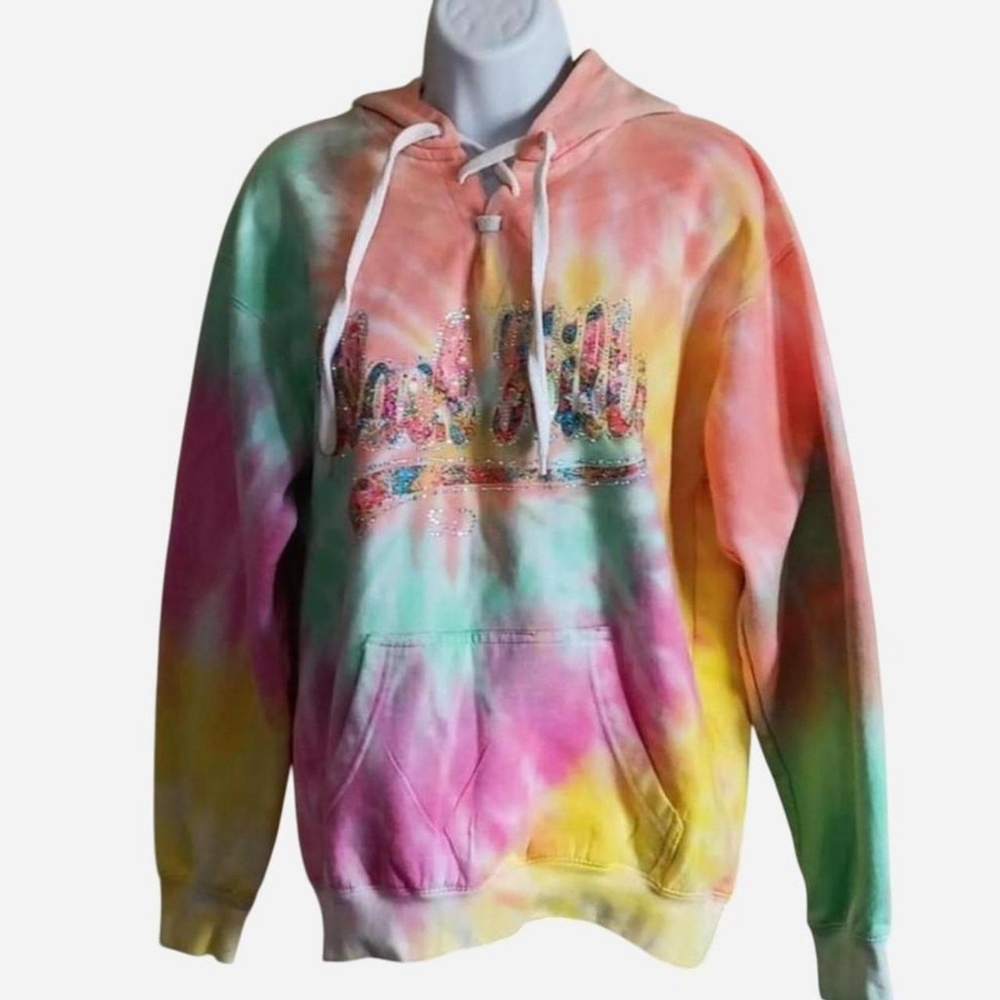 Dreamsicle Black Hills South Dakota Tie-Dye Hoodie, Multicolor Hooded Sweatshirt